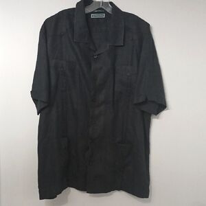 CUBAVERA , men's black shirt(guayavera) pre-owned excellent conditions